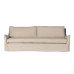 Monette Slipcover Sofa Brussels Natural Front Facing View Four Hands