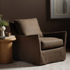 Four Hands Monette Slipcover Swivel Chair Brussels Coffee Staged View