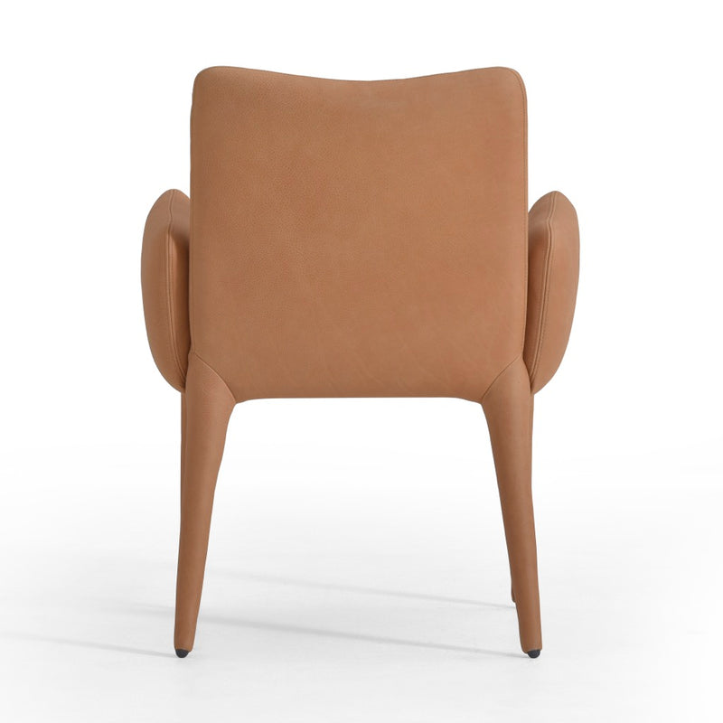 Monza Dining Armchair Heritage Camel Back View Four Hands