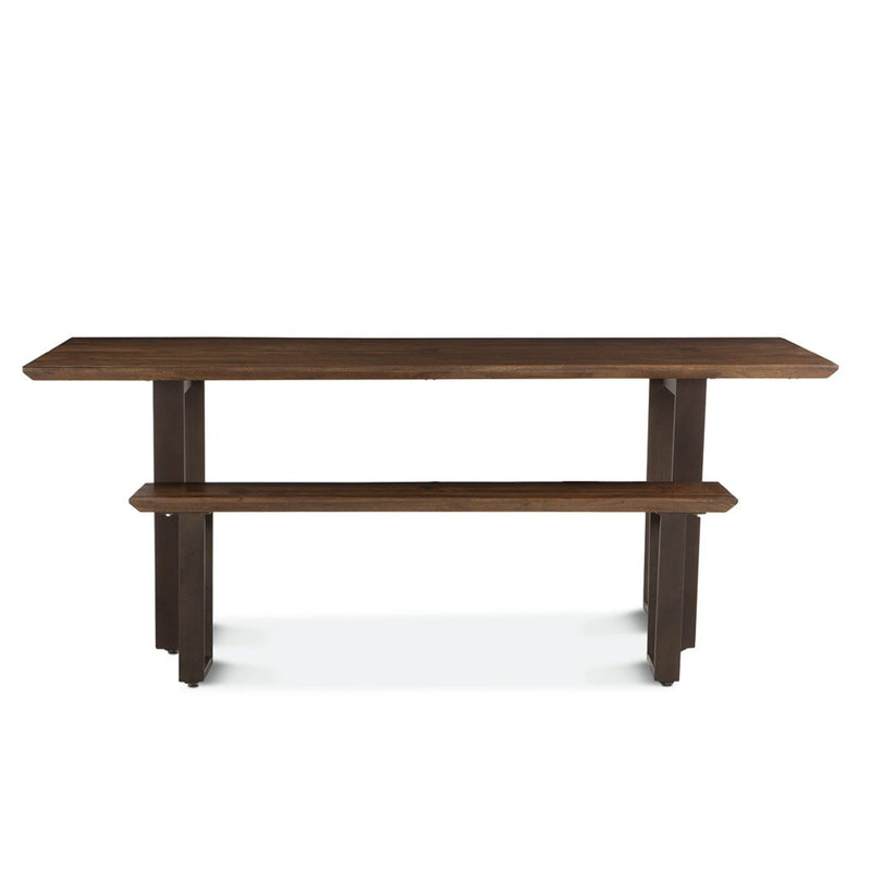 Mozambique Modern Dining Bench front view with table