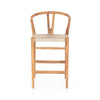 Four Hands Muestra Teak Counter Stool Natural Front View