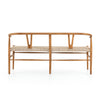 Muestra Dining Bench Natural Teak Back View Four Hands