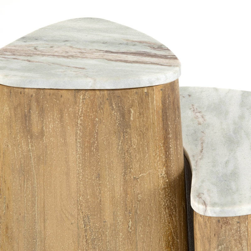 Myla Nesting End Table showing marble top