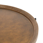 Nathaniel Coffee Table - Detailed View of Oak and Brass Surface