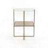 Front View Olivia Nightstand Brass and Marble IMAR-150