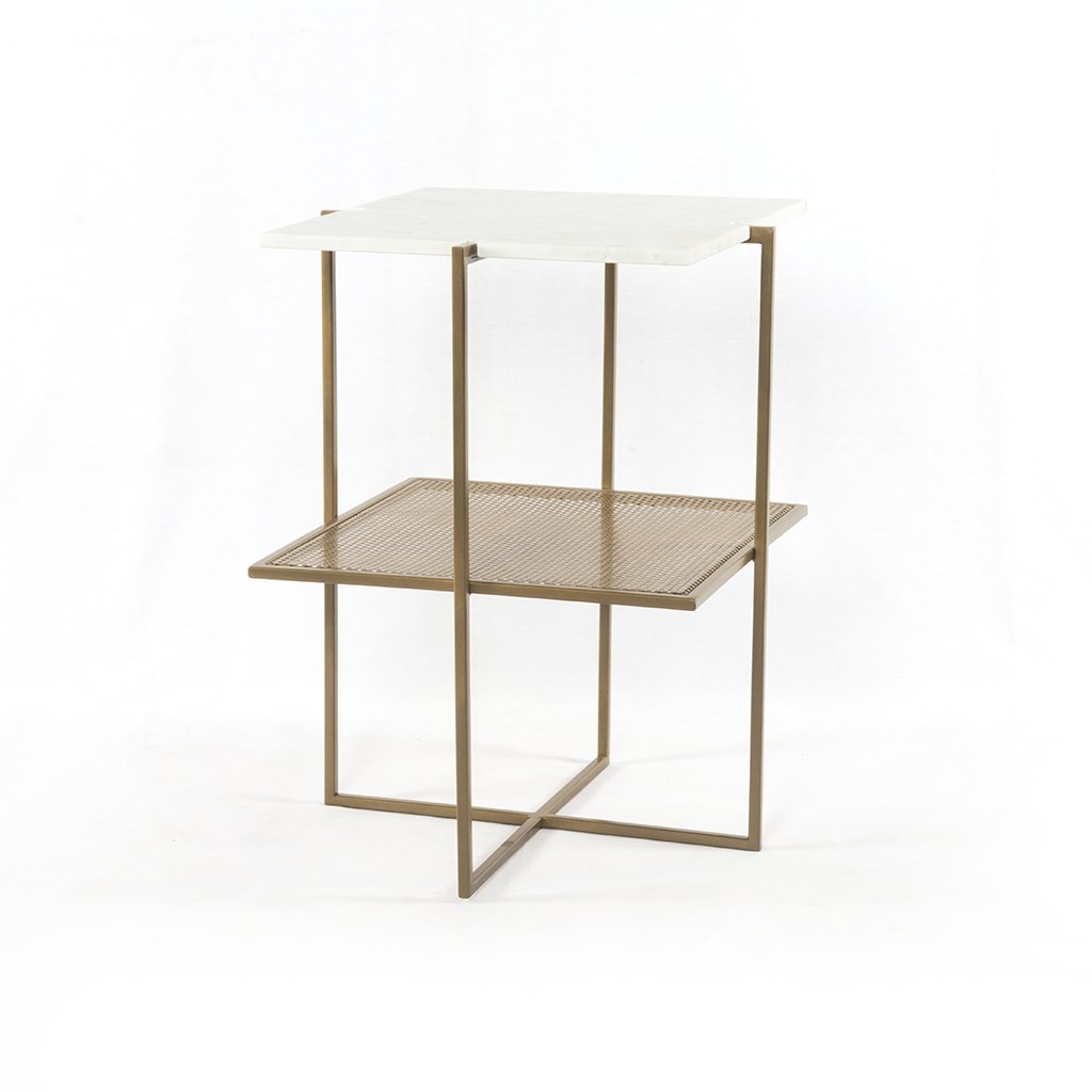Olivia Nightstand Brass and Marble IMAR-150