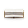 Olivia Square Coffee Table White Marble IMAR-189 Four Hands