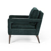 Olson Velvet Chair - Emerald Worn Velvet Side View