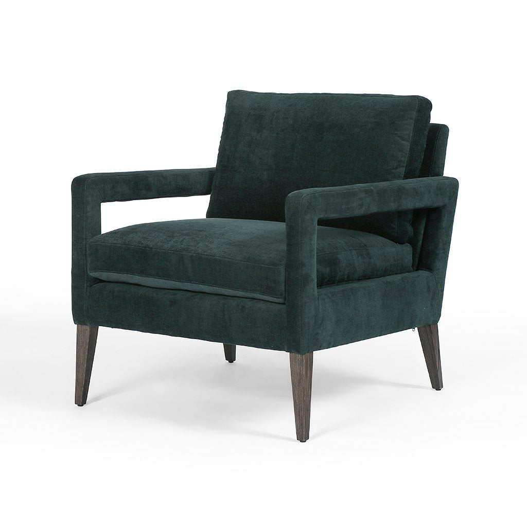 Olson Velvet Chair - Emerald Worn Velvet