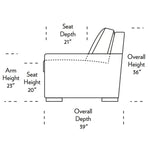 Olson Comfort Sleeper Sofa Side Dimensions