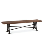 Organic Forge Rustic Wood Slab Dining Bench - Live Edge angled view