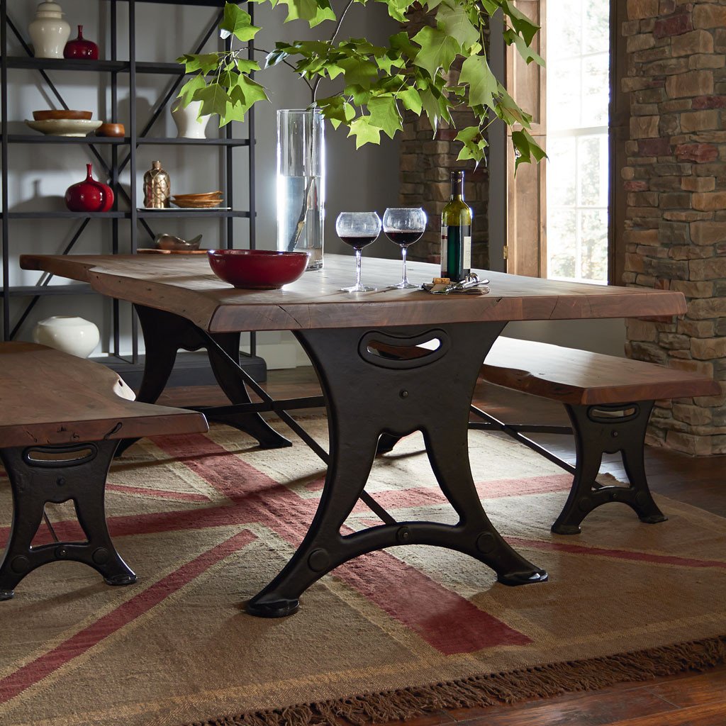 Iron best sale dining bench