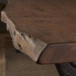 HTD Organic forge dining table close up view of table edge