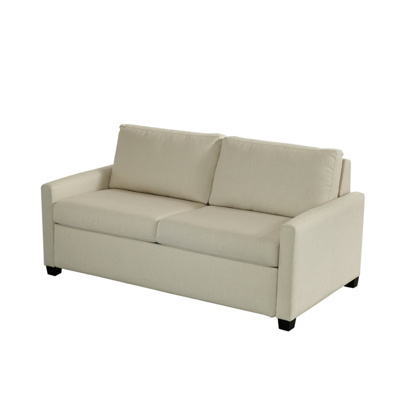 Profile View of Palmer Comfort Sleeper Silver Sofa by American Leather - Artesanos