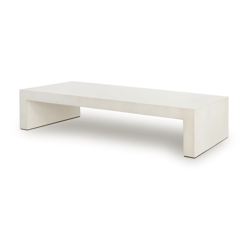 Parish Coffee Table White Concrete Four Hands Angled View