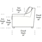 Perry Comfort Sleeper Sofa Side Dimensions