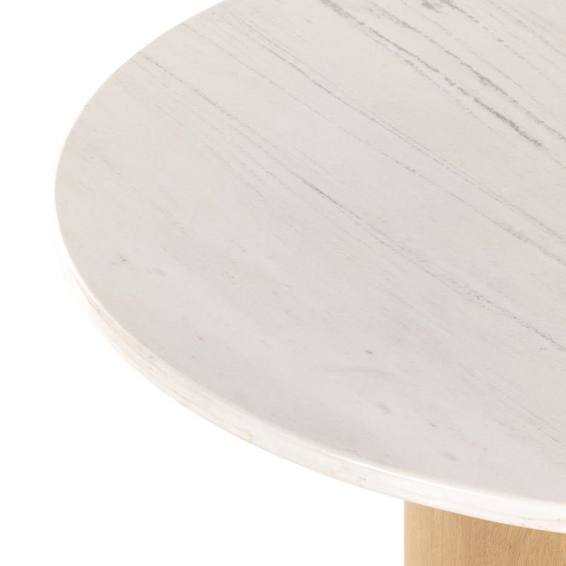Polished White Marble Dining Table