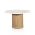 Pilo Dining Table Polished White Marble/Natural Matte
