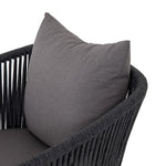 Porto Outdoor Chair close up view of back throw pillow