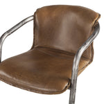 Portofino Modern Leather chestnut up close view of seat
