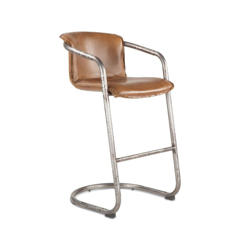 Portofino Modern Leather stool angled view