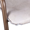Portofino Leather Counter Chair - Vintage White Leather close up view of seat cushion