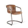 Portofino Leather Modern Dining Chair Chestnut angled view