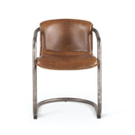 Portofino Leather Modern Dining Chair Chestnut front view