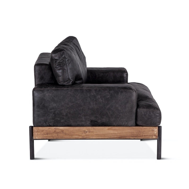 Portofino Leather Armchair Morocco Black HTD side view