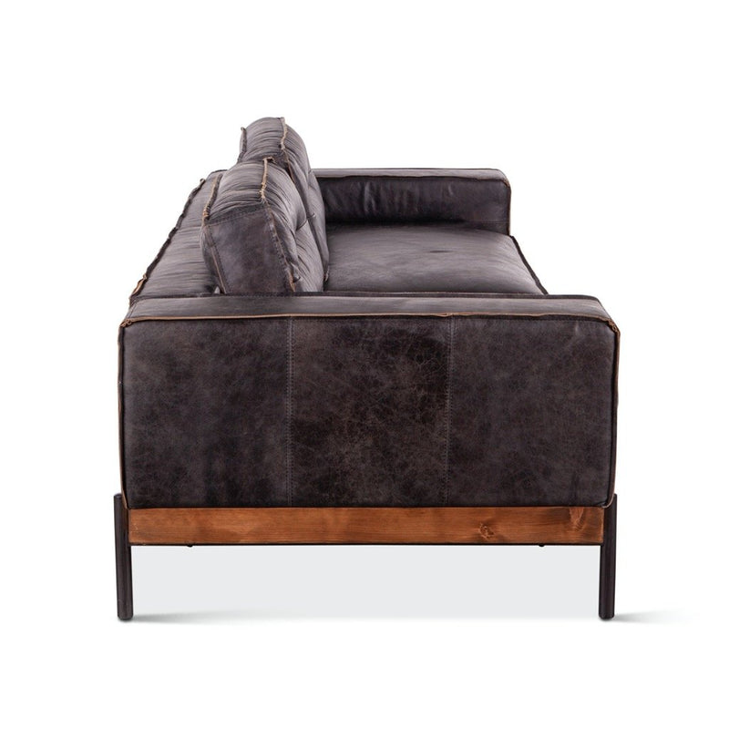 Home Trends and Design Portofino Leather Sofa side view