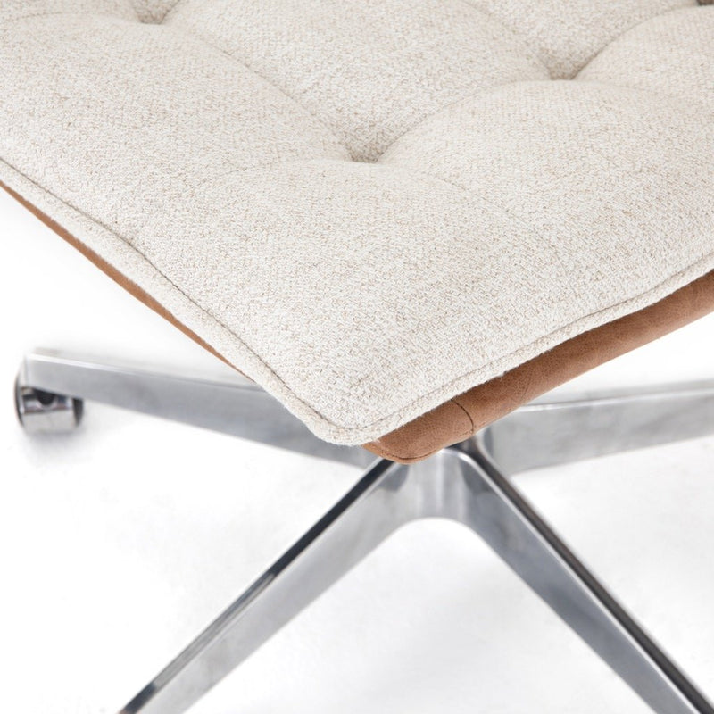 Quinn Desk Chair - Chaps Saddle Cream linen-blend seating