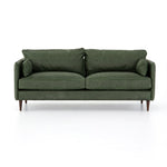 Reese Green Leather Sofa - Eden Sage Front View