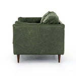 Reese Green Leather Sofa - Eden Sage Side View