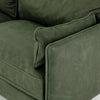 Reese Green Leather Sofa - Eden Sage Arm Detail