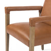Reuben Dining Chair tapered nettlewood arms wrapped in butterscotch-colored leather