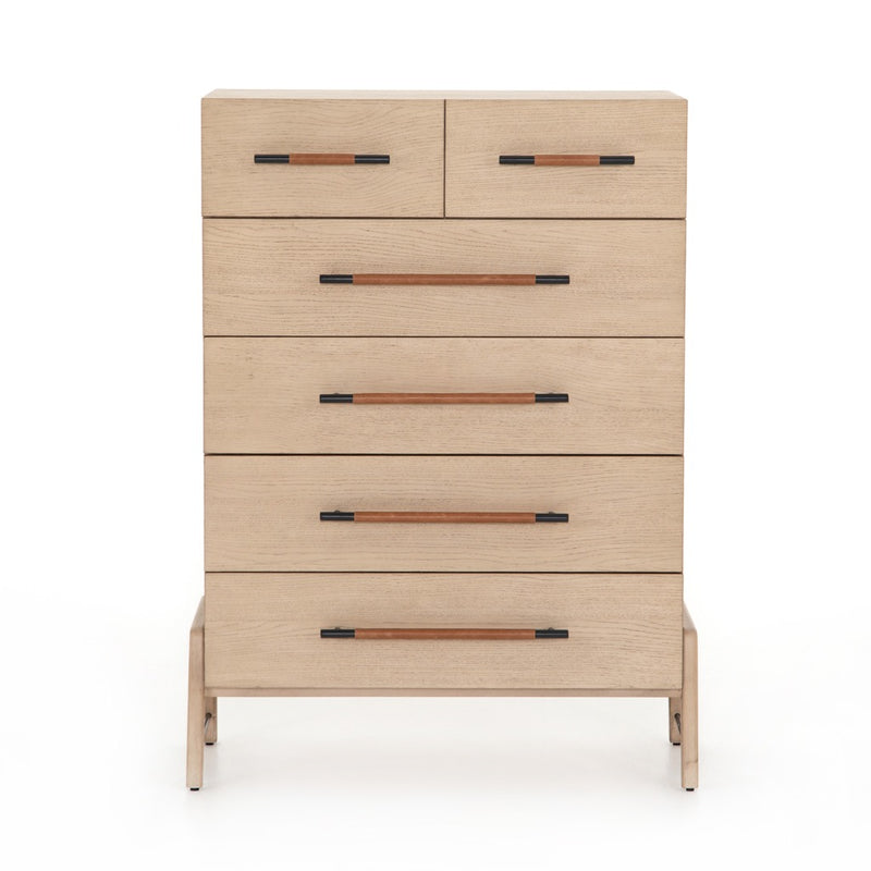 Rosedale 6 Drawer Tall Dresser-Yucca Oak front view