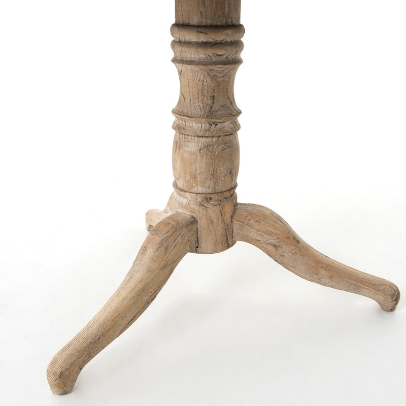Round Occasional Table view of pedestal and curved tripod feet