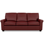 Savoy Leather Sofa by American Leather in Bali Red Hibiscus