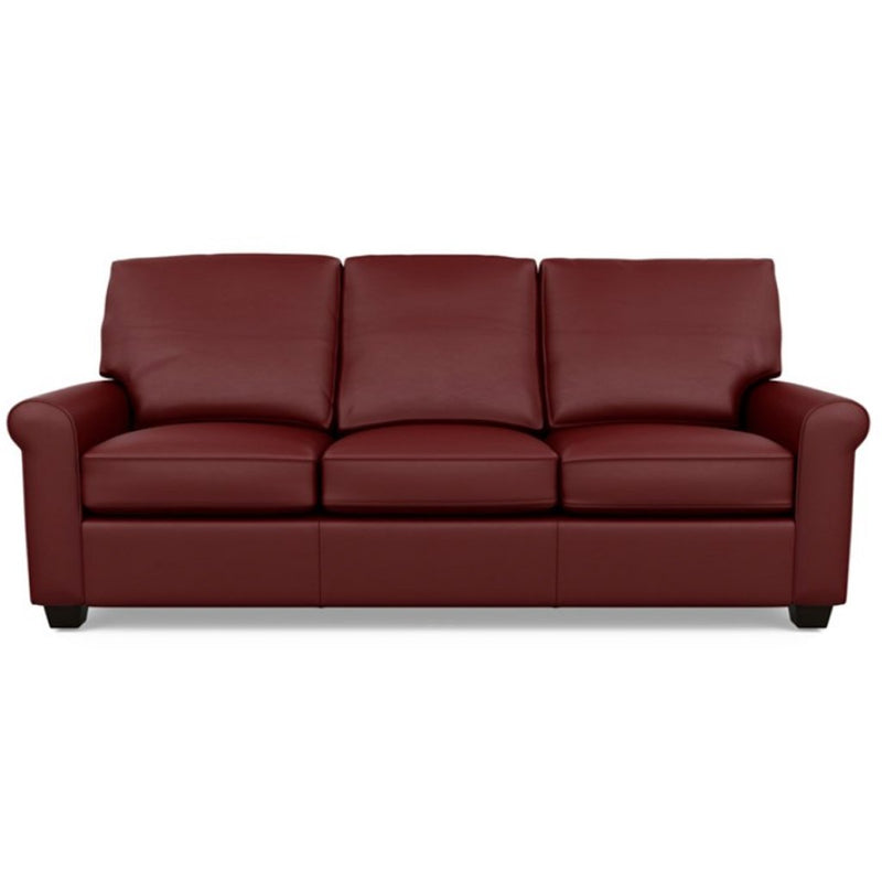 Savoy Leather Sofa by American Leather in Bali Red Hibiscus