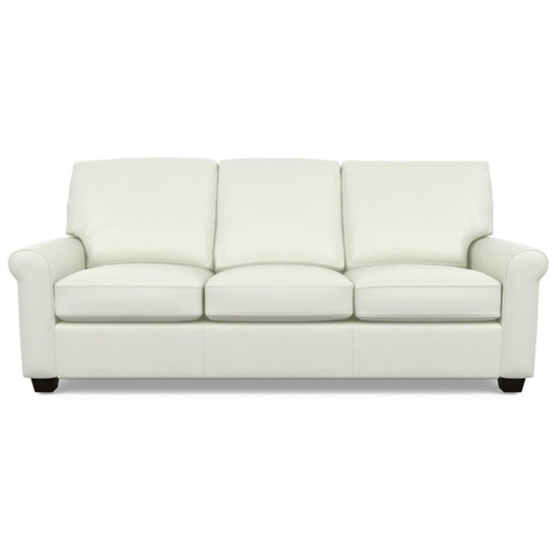 Savoy Leather Sofa by American Leather in Capri White