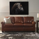 Savoy three seat leather sofa by American Leather