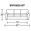 Savoy Three seat sofa measurements