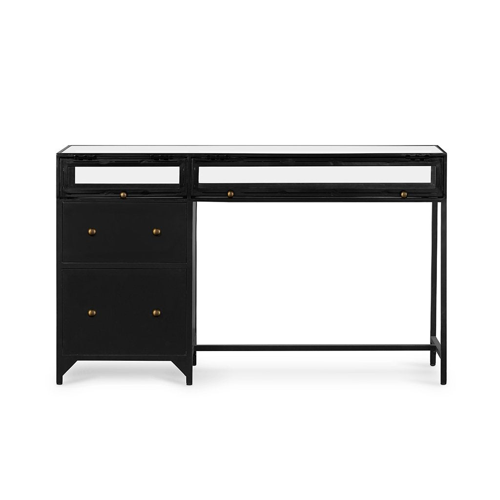 Shadow Box Desk - Black | Four Hands – Artesanos Design Collection