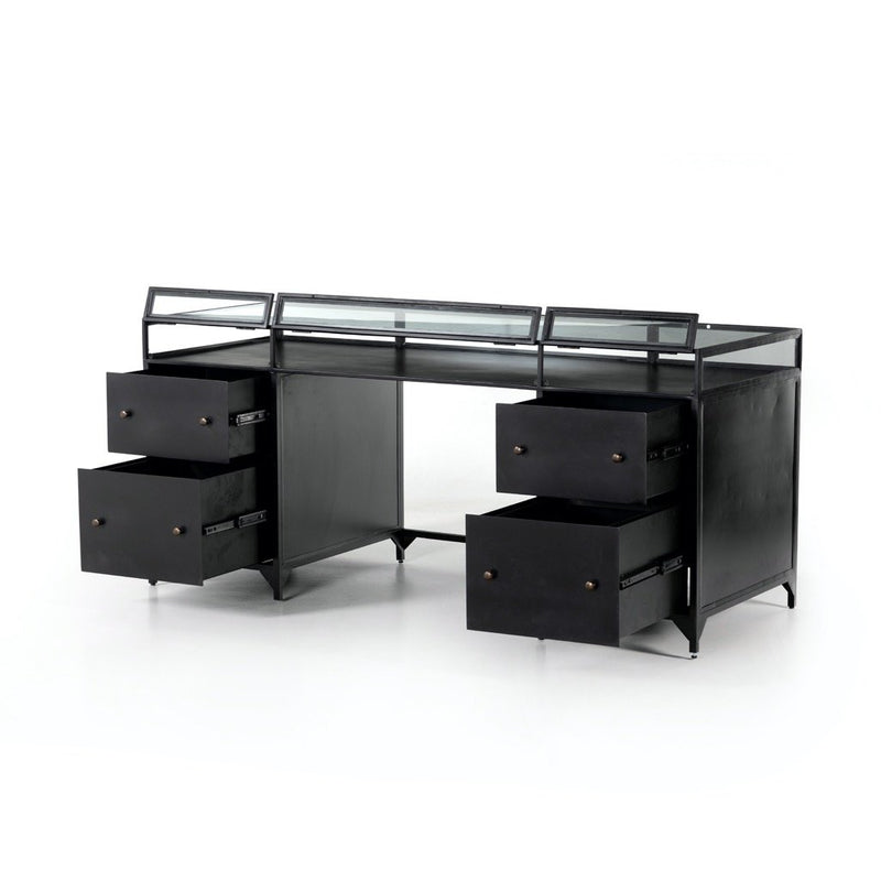 Shadow Box Executive Desk Open Drawers
