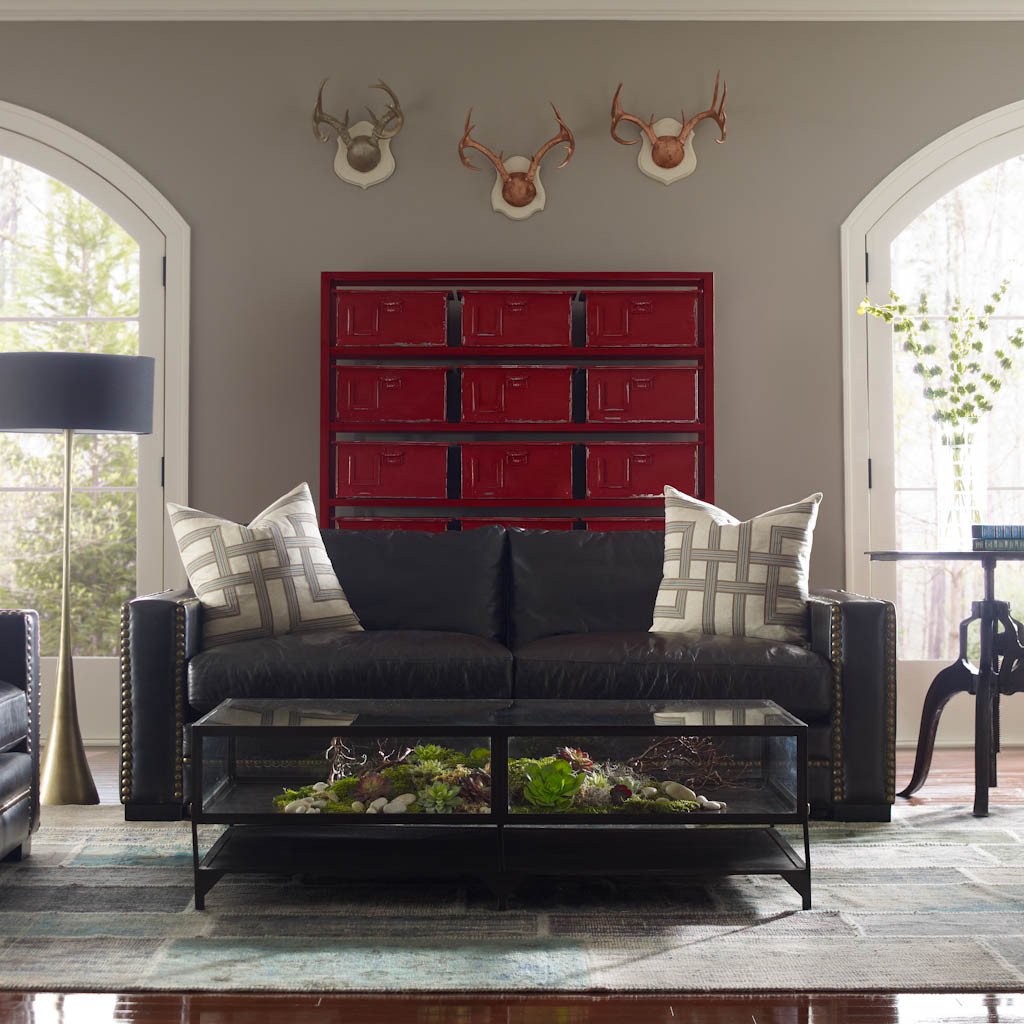 Pottery barn shadow box coffee table deals
