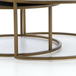 Shagreen Nesting Coffee Table Brass Finished Iron Legs
