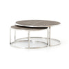 Shagreen Nesting Coffee Table Brown Angled View Four Hands