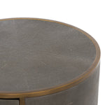 Shagreen Round Nightstand Rounded Edge Detail