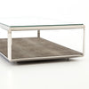 Shagreen Shadow Box Coffee Table - Stainless Four Hands Furniture