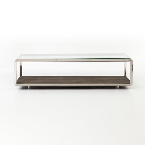 Shagreen Shadow Box Coffee Table - Stainless